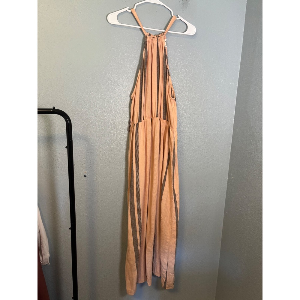 NWT‎ Anthropologie Cloth & Stone Halter Maxi Dress Peach Stripe Size XL - Picture 3 of 10